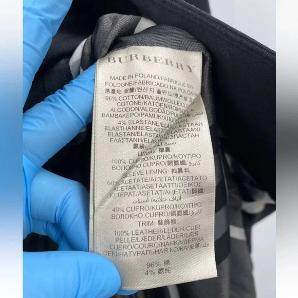 Burberry London Authenticated Black Cotton Blend Womens Pea Coat Size 8 - Picture 15 of 16